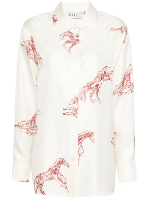 Róhe camisa de seda Bellpoint Horse