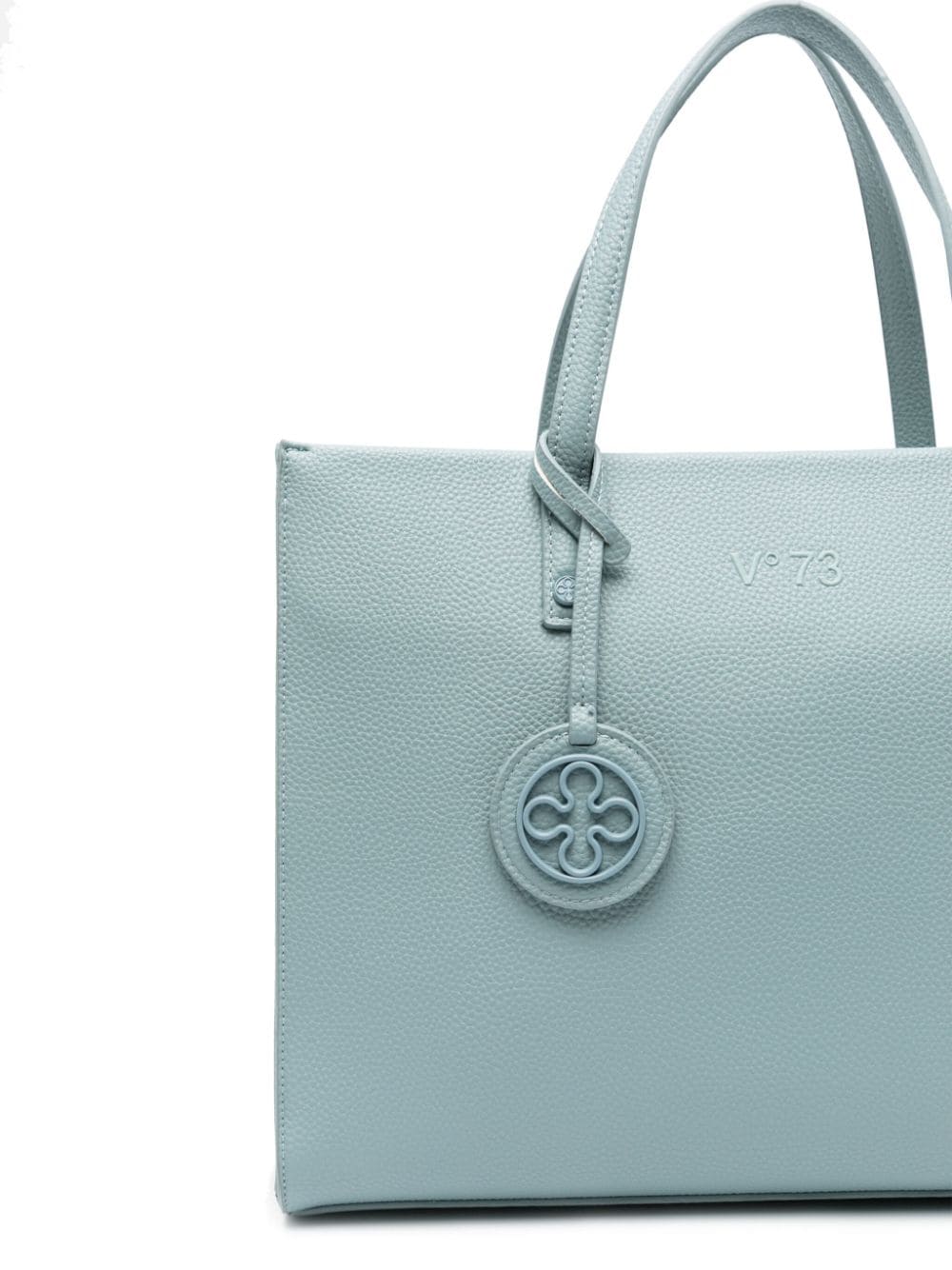 Shop V73 Logo-charm Tote Bag In Blue