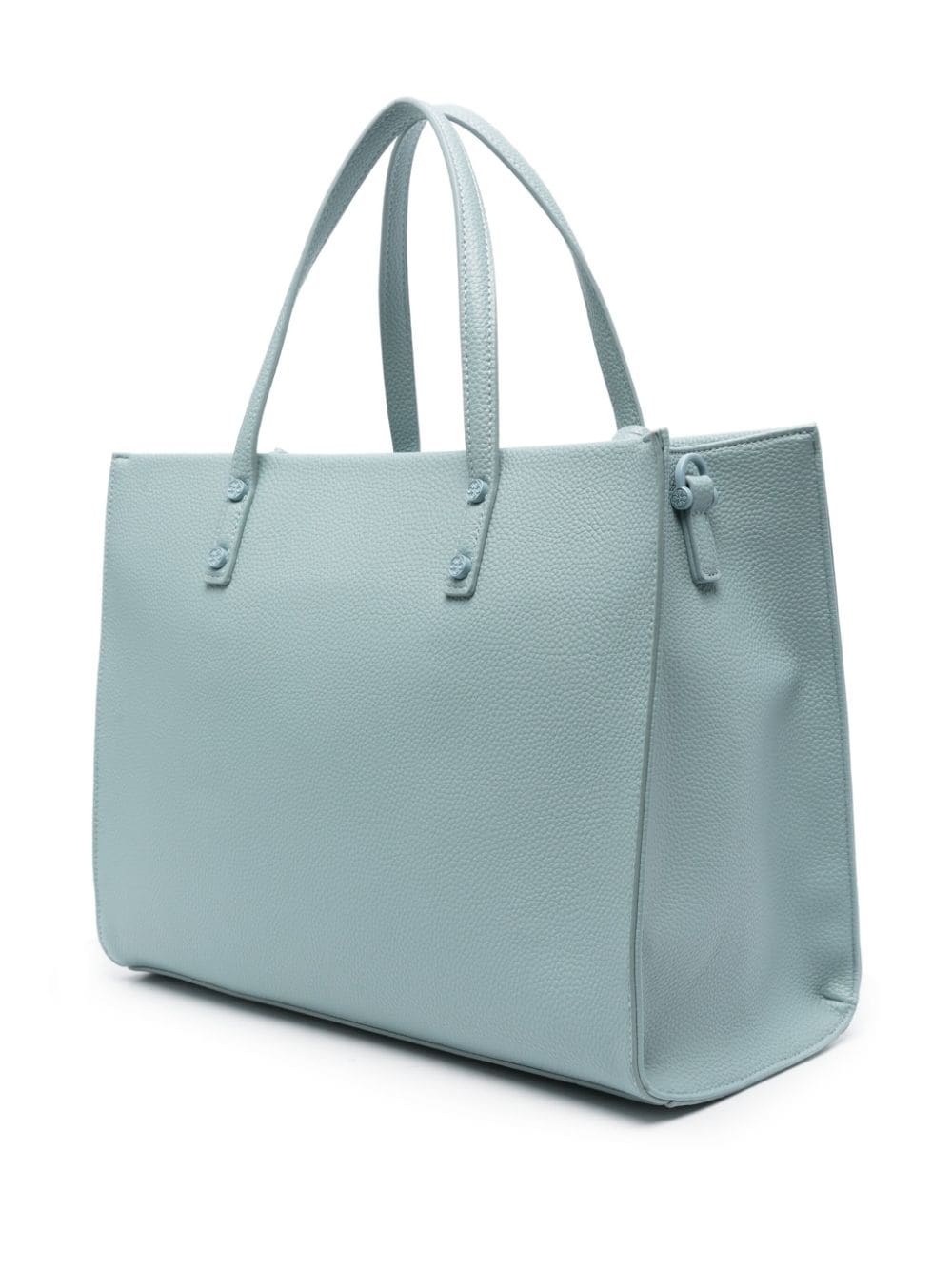 Shop V73 Logo-charm Tote Bag In Blue