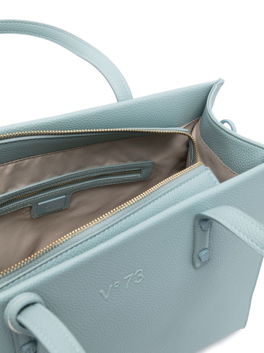 Shop V73 Logo-charm Tote Bag In Blue