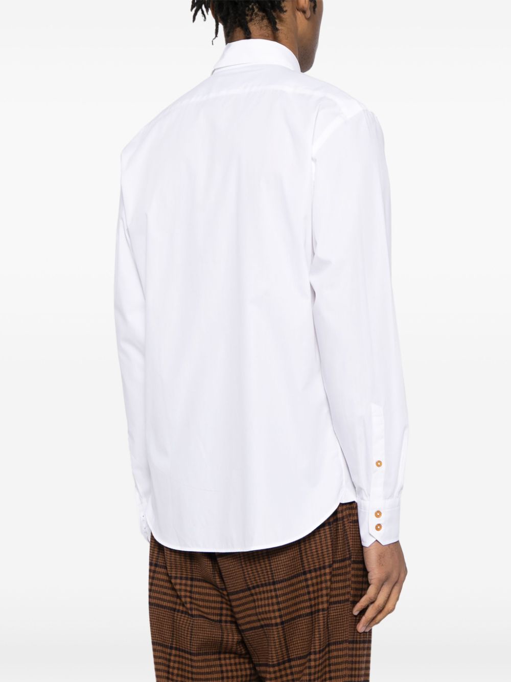 Shop Vivienne Westwood Orb-embroidered Cotton Shirt In White