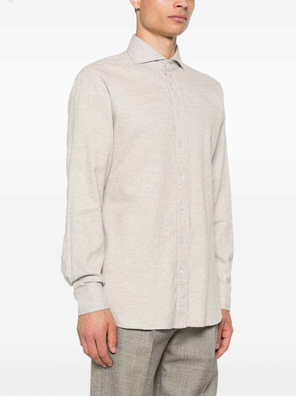 Shop Lardini Cotton Shirt In Neutrals