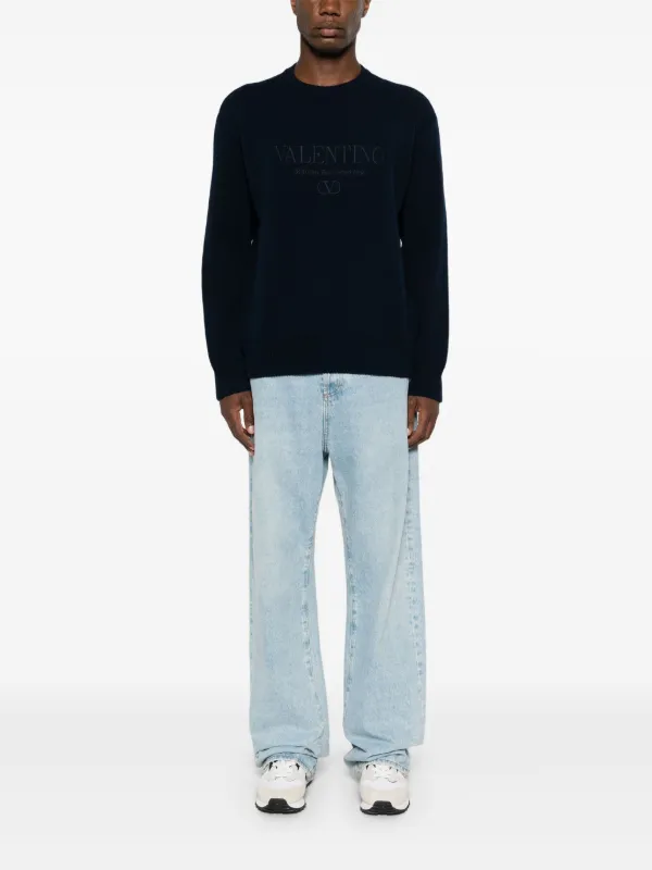 Valentino Garavani embroidered-logo Knitted Jumper | Blue