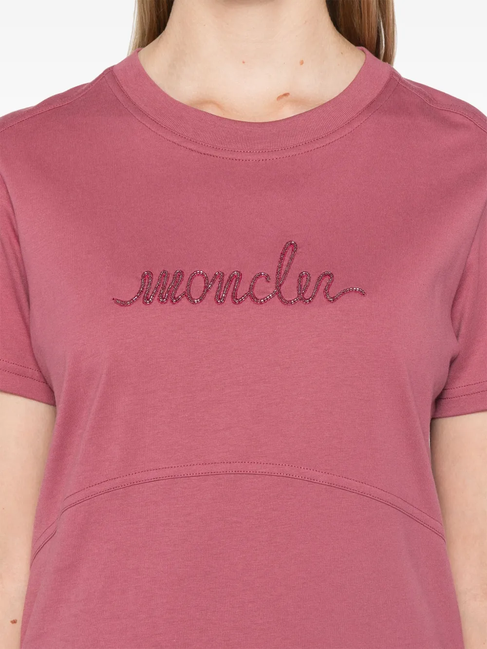 Moncler T-shirt met logo Roze