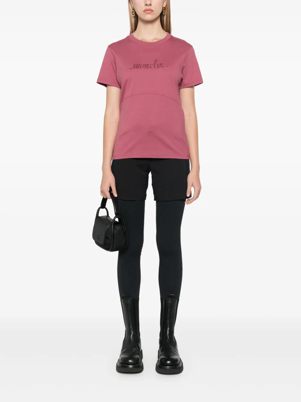 Moncler T-shirt met logo - Roze