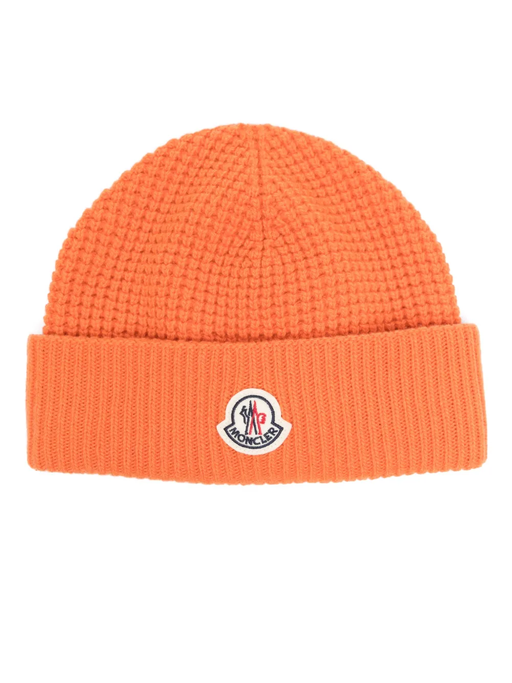Moncler logo-patch beanie | Orange | Image 1