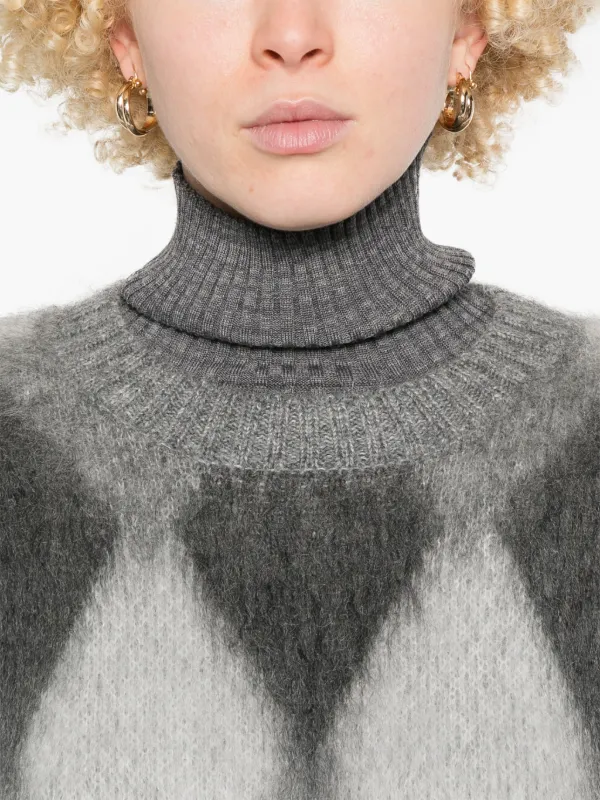 Moncler アーガイル セーター | グレー | FARFETCH JP