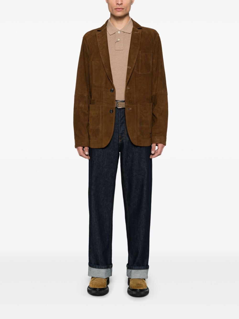 Shop Polo Ralph Lauren Suede Jacket In Brown