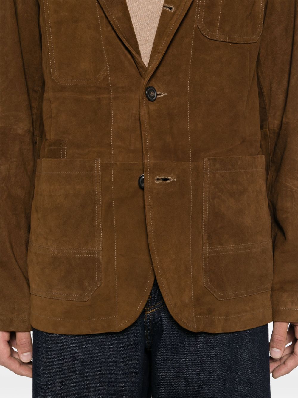 Shop Polo Ralph Lauren Suede Jacket In Brown