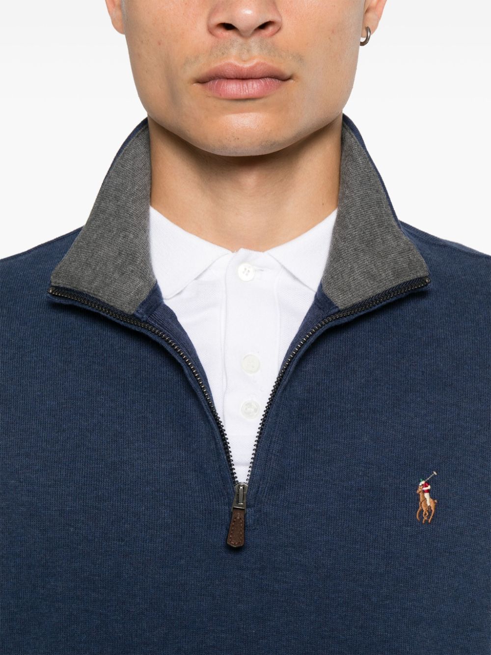 Shop Polo Ralph Lauren Polo Pony-embroidered Sweatshirt In Blue