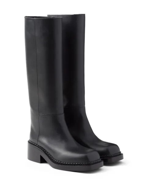 Prada knee-high 55mm leather boots 1W746NFD055070 - 1