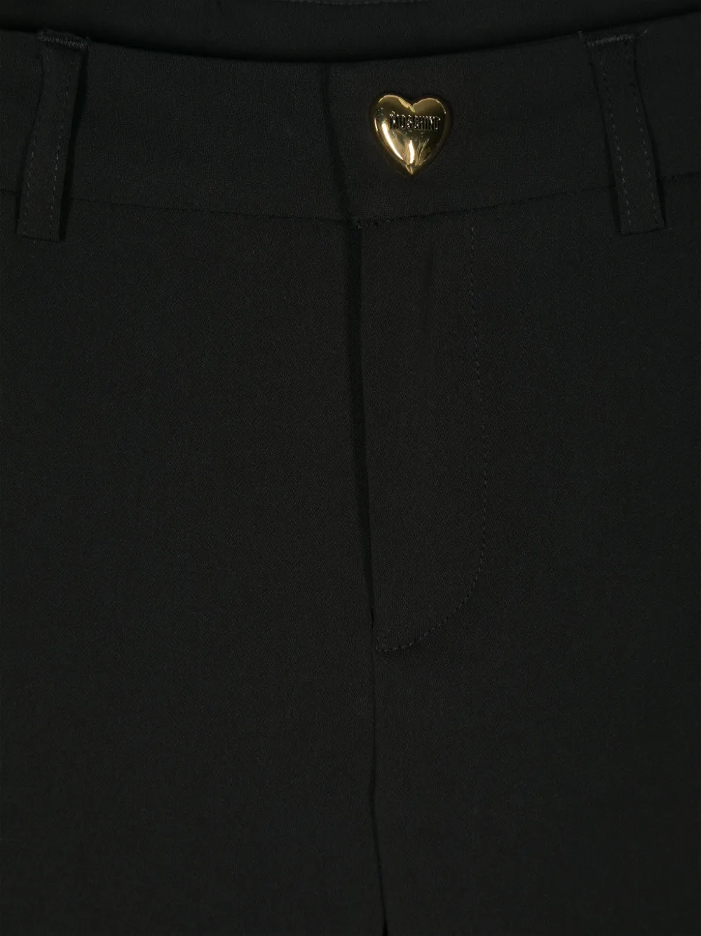 Moschino Kids Broek met logo knoop Zwart