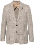 Lardini single-breasted checked blazer - Brown