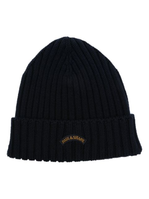 Paul & Shark logo-embroidered beanie hat