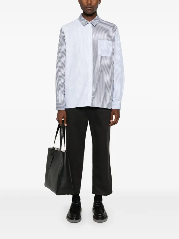 A.P.C. パッチワーク ストライプ シャツ | ブルー | FARFETCH JP