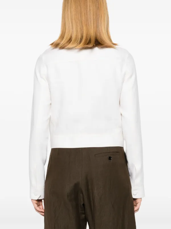 THEREDTHREAD S ring jacket cropped white