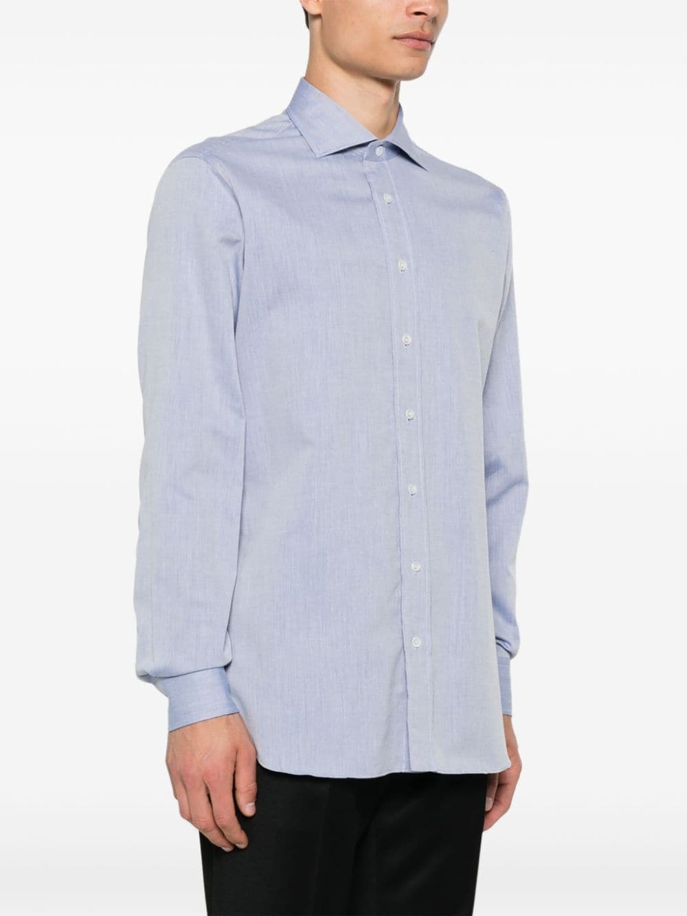 Shop Lardini Wingtip-collar Shirt In Blue