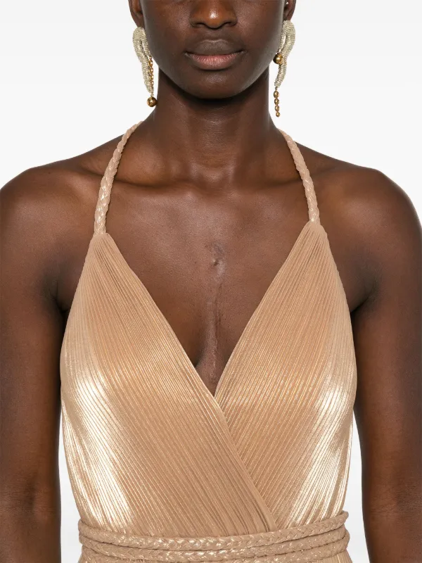 ALICE+OLIVIA ゴールドドレス Alice + Olivia Tresa Maxi Dress | Gold | FARFETCH
