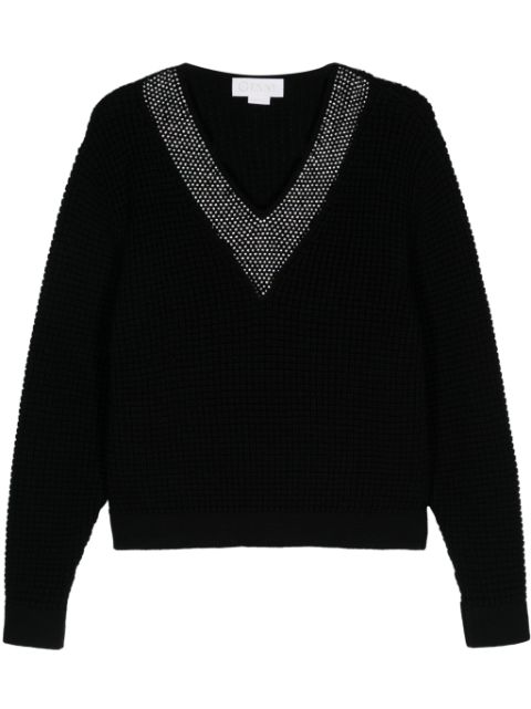 Genny rhinestone-neckline sweater