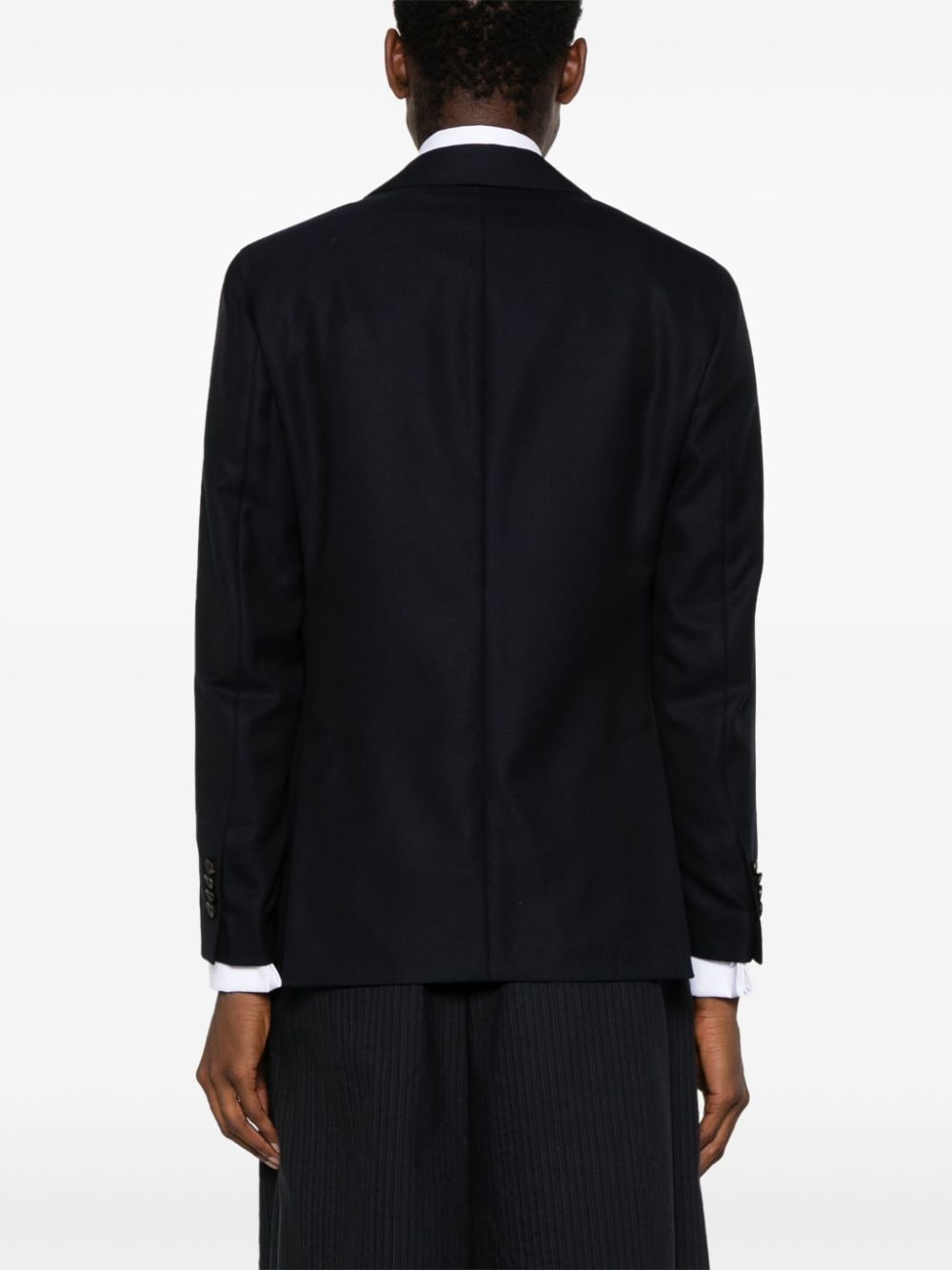 Shop Lardini Single-breasted Wool Blazer In Blue