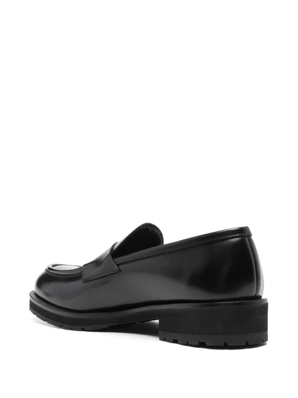 Shop Lardini Penny Slot Leather In Black