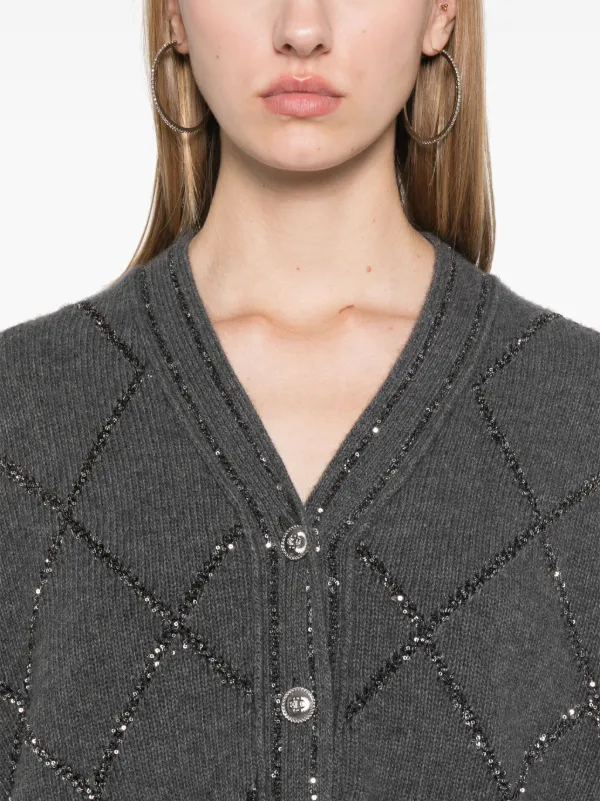 Maje スパンコール カーディガン | グレー | FARFETCH JP 