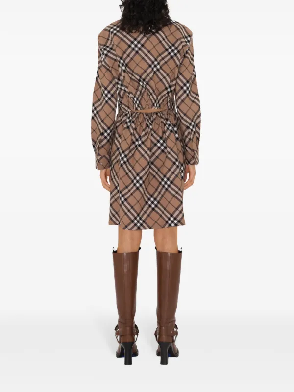 【関税＆送料込み】Burberry Belted Shirtdress Burberry Check Belted Long-Sleeve Shirtdress | Neiman Marcus