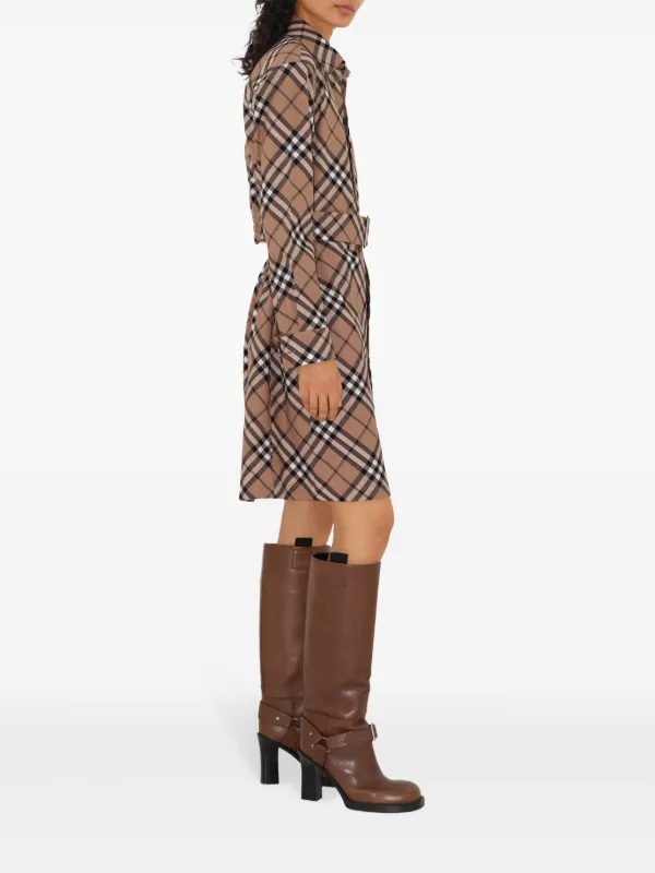 Burberry Checked Shirt Dress | Brown | FARFETCH