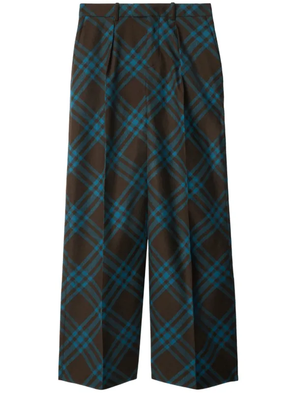 Burberry Wool Tailored Trousers in Brown