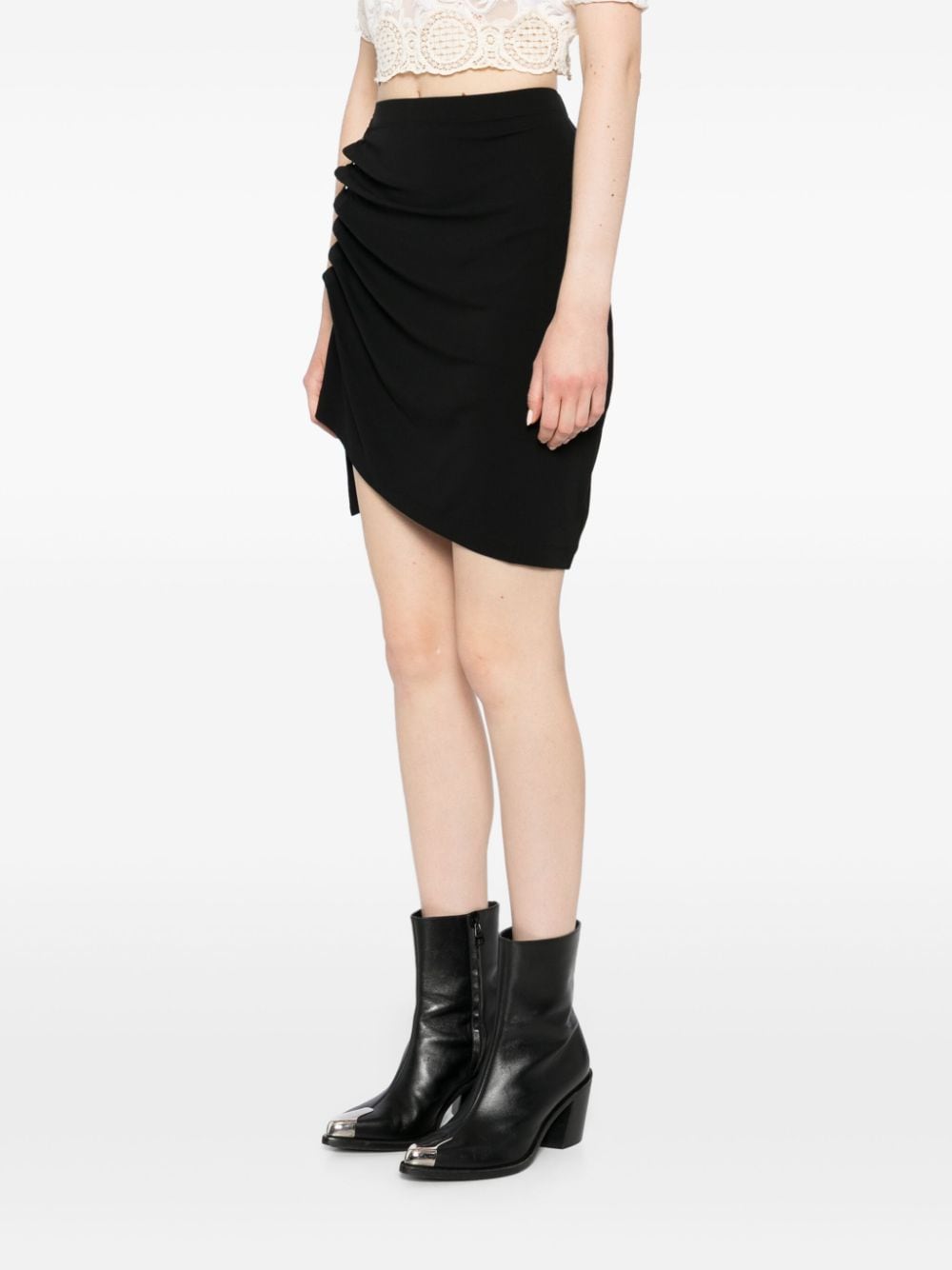 Shop Rabanne Pleated Miniskirt In Black