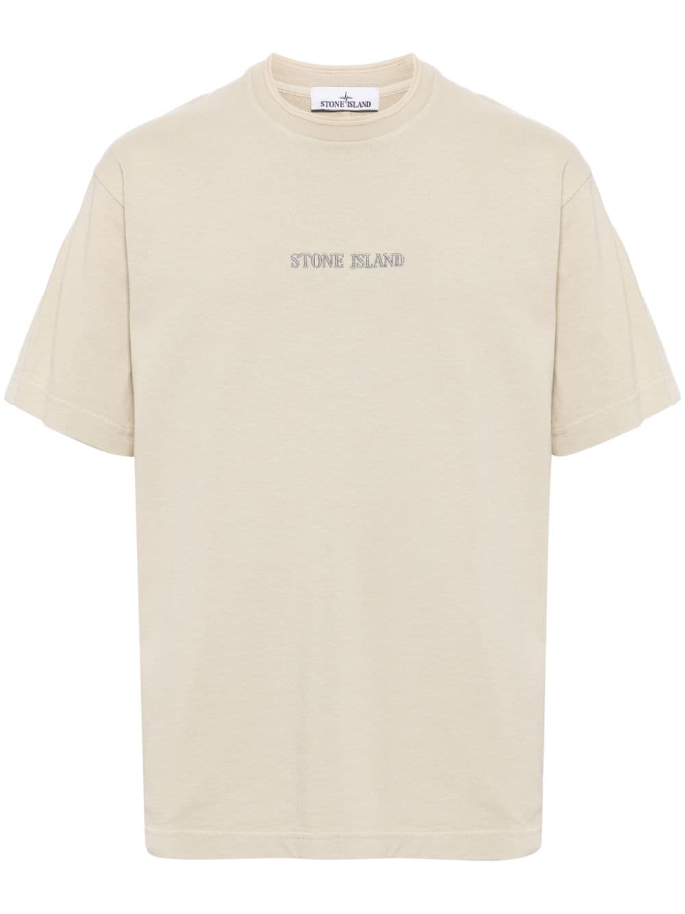 Stone Island T-shirt con ricamo - Marrone