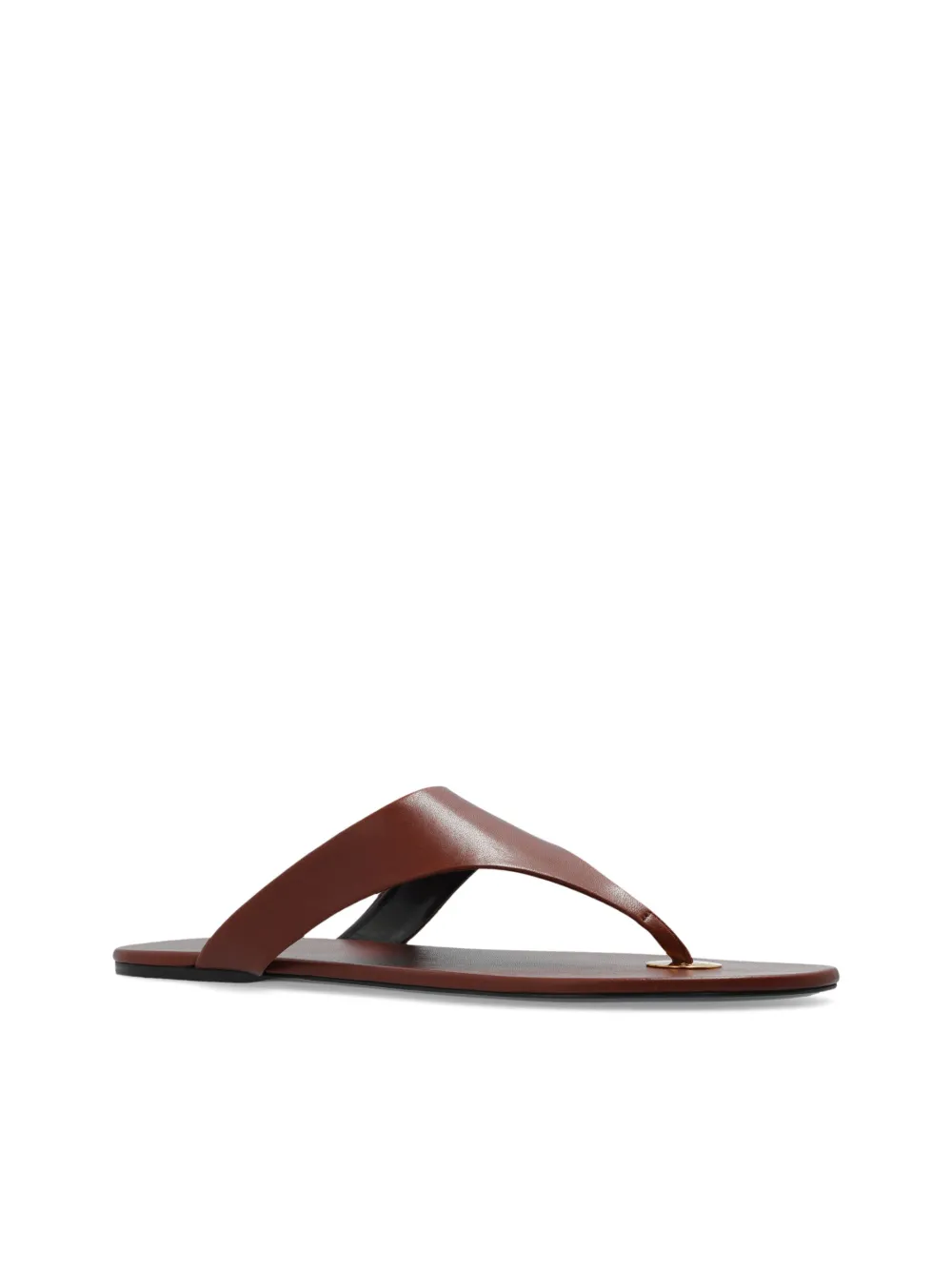 Saint Laurent Leren slippers Bruin