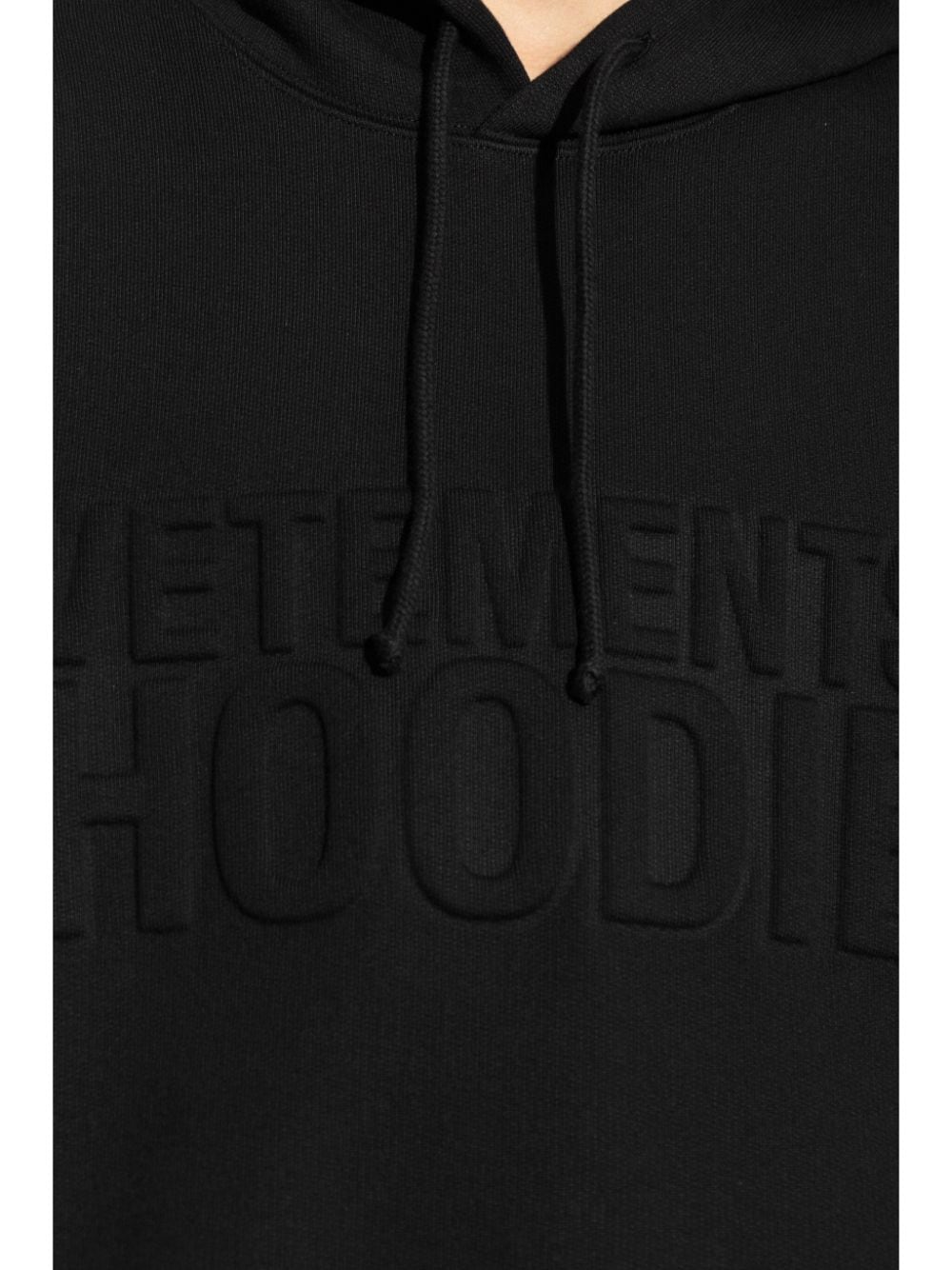 Shop Vetements Logo-embossed Hoodie In Black