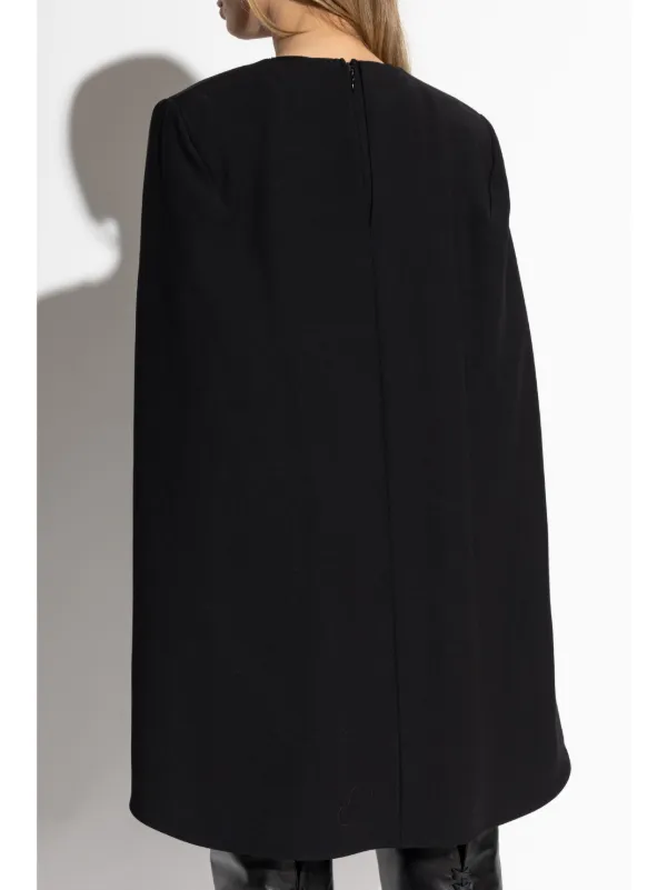 Stella McCartney round-neck Cape Dress | Black | FARFETCH ID