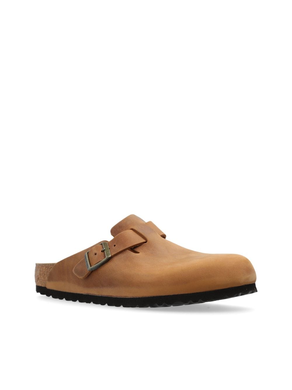 Shop Birkenstock Boston Leather Slippers In Brown