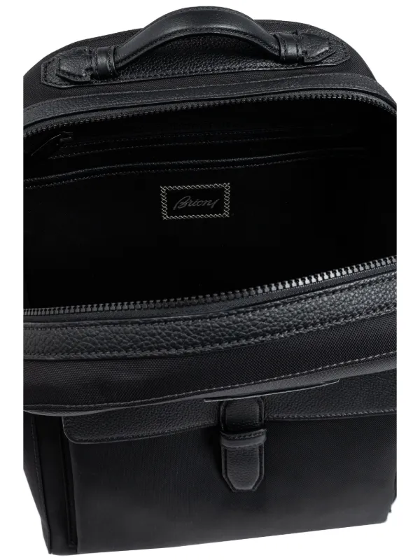 Brioni logo-appliqué Backpack | Black | FARFETCH