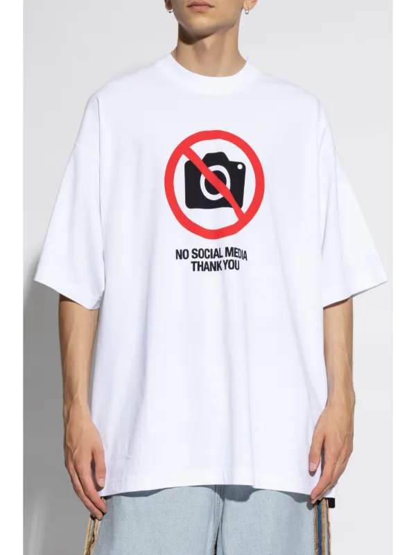 VETEMENTS NO SOCIAL MEDIA Tシャツ XS ホワイト VETEMENTS NO SOCIAL MEDIA Tシャツ XS ホワイト