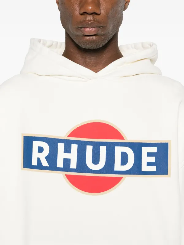 【関税込み】Rhude オフホワイト Vintage Racer フーディ RHUDE Vintage Racer Cotton Hoodie | White | FARFETCH