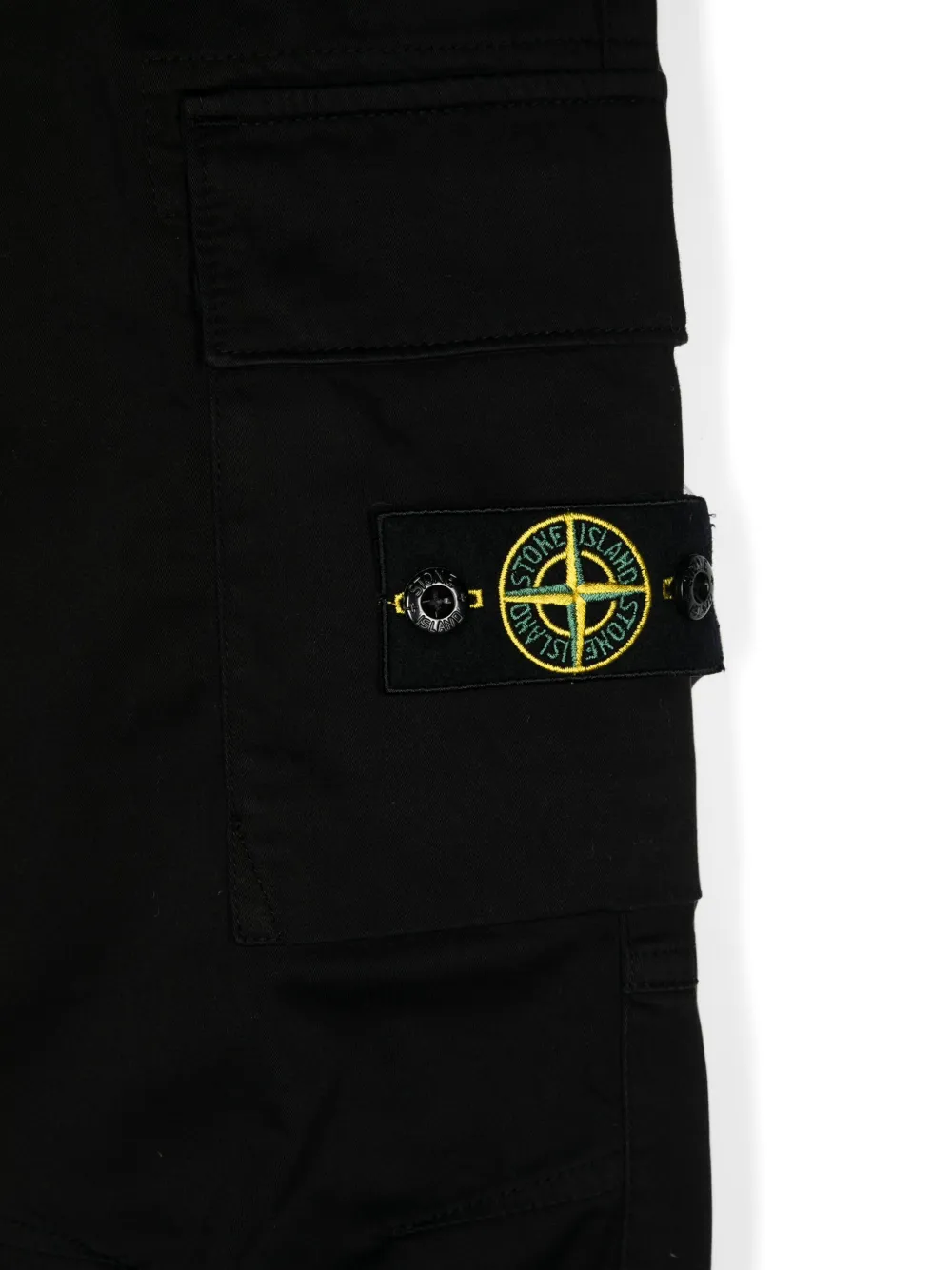 Stone Island Junior Katoenen cargo broek met Compass-logopatch Zwart