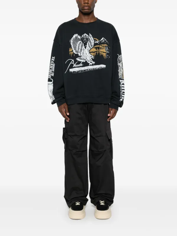 【関税込み】Rhude ブラック 4ポケット カーゴパンツ RHUDE Cotton Cargo Pants | Black | FARFETCH GE