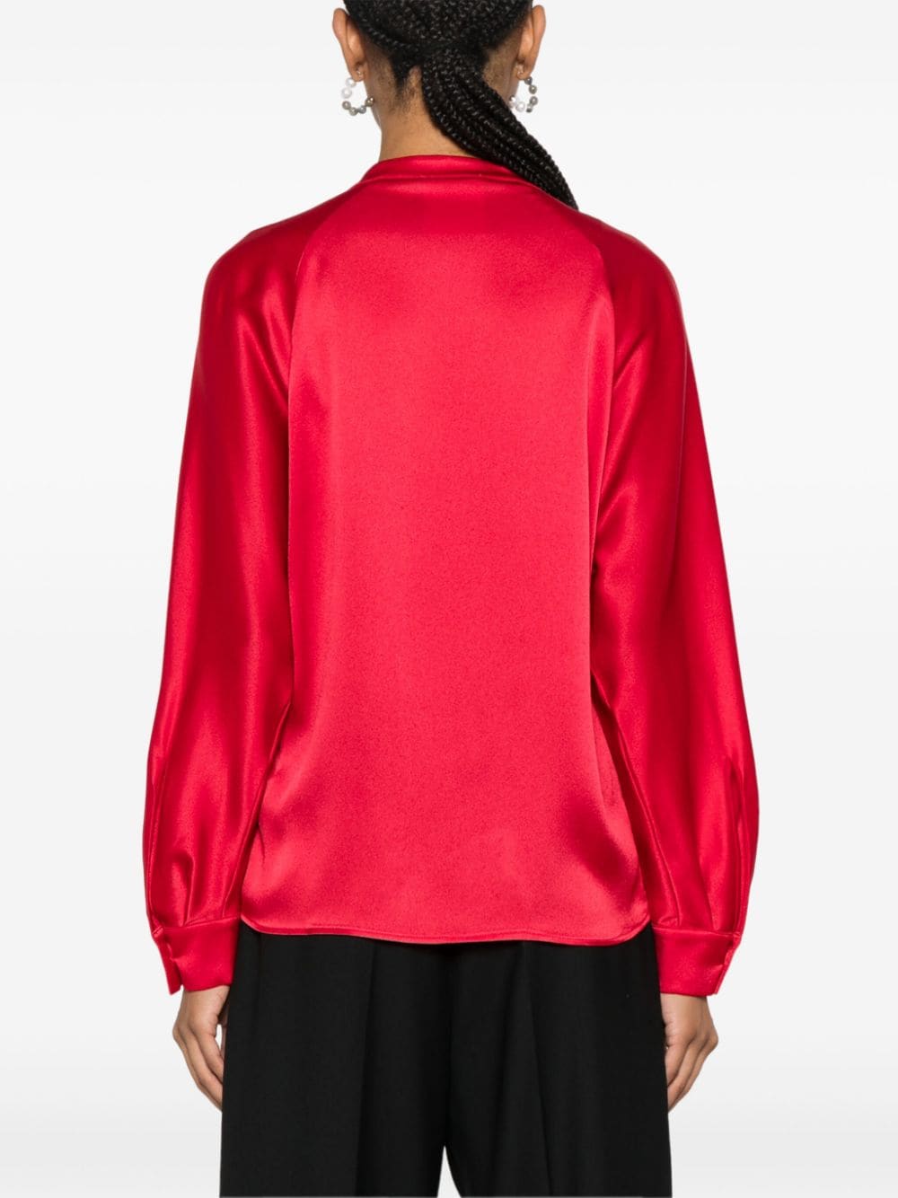 Shop Semicouture Satin Blouse In Red