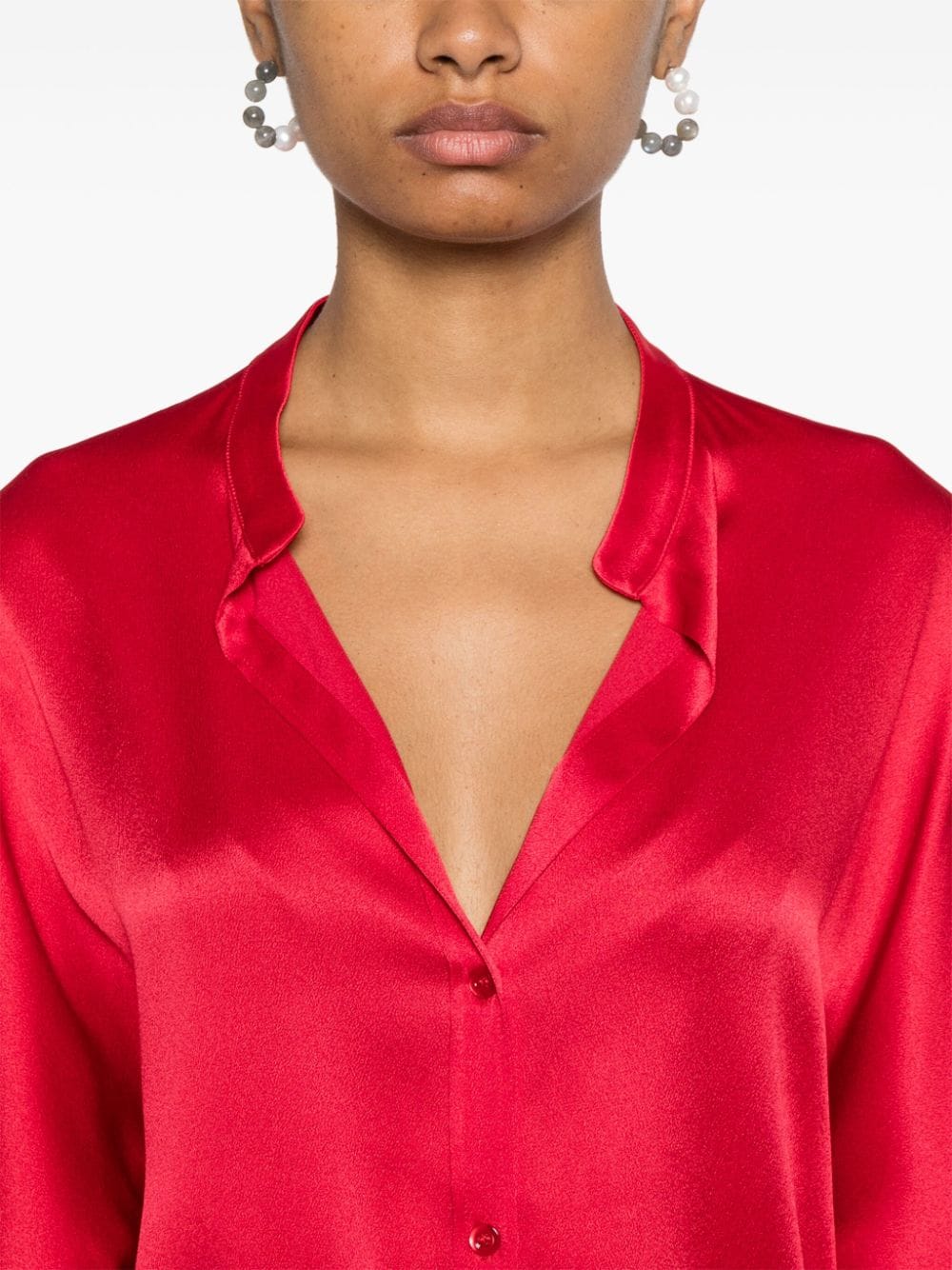 Shop Semicouture Satin Blouse In Red