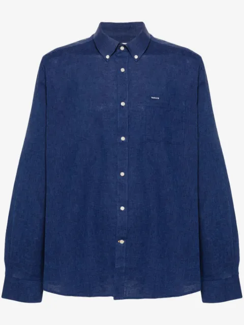 Barbour chest-pocket linen-blend shirt