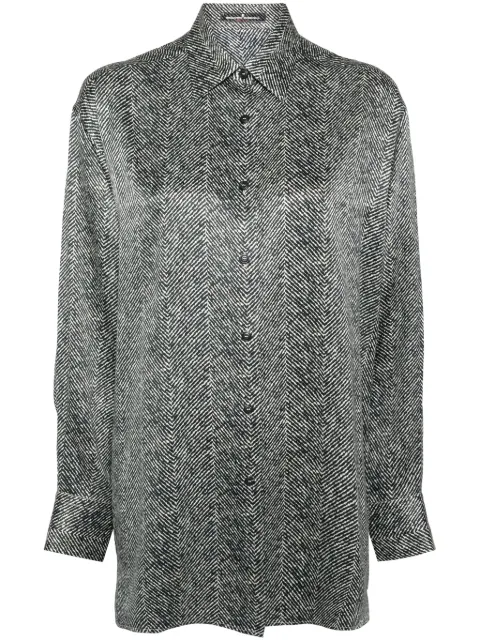 Ermanno Scervino herringbone-print silk shirt