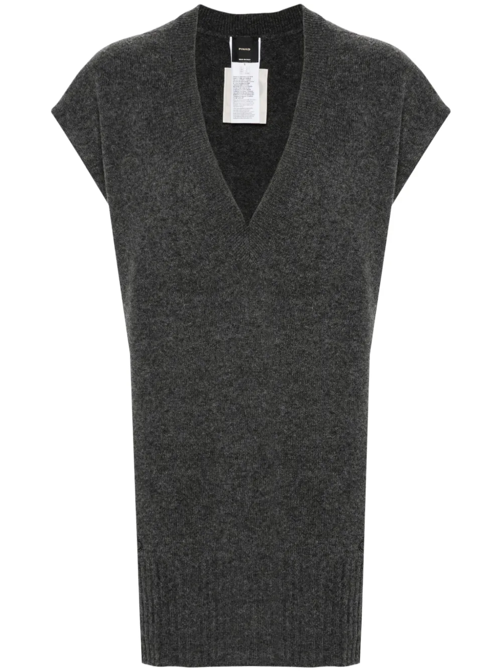 PINKO Fijngebreide bodywarmer met V-hals Grijs