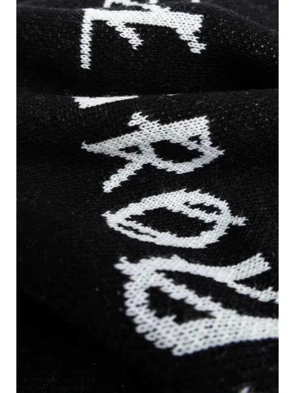 44 LABEL GROUP logo-jacquard Scarf | Black | FARFETCH