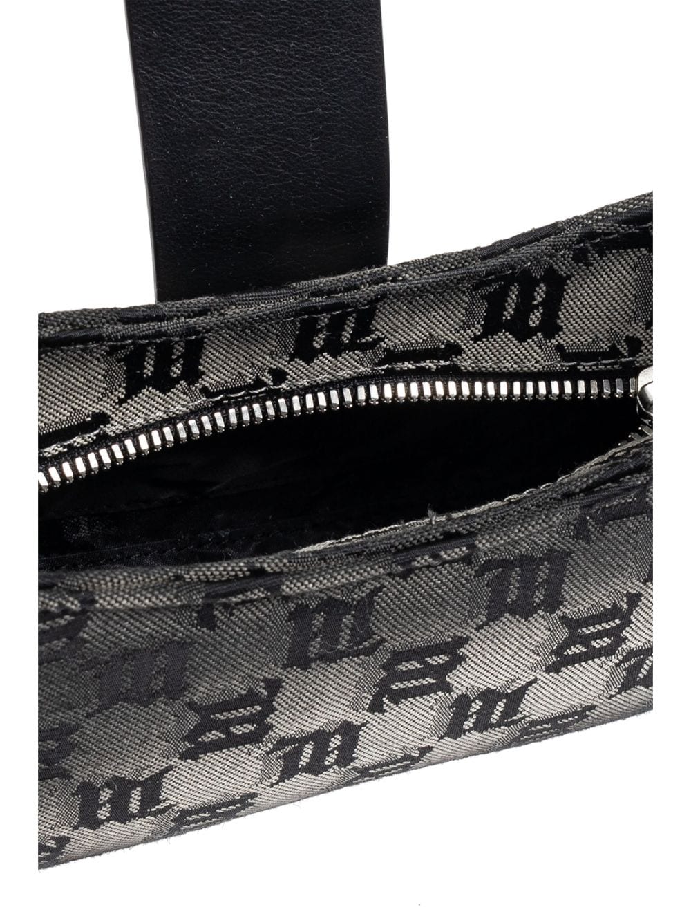 Shop Misbhv Monogram Letter Plaque Chain Shoulder Bag In Grey