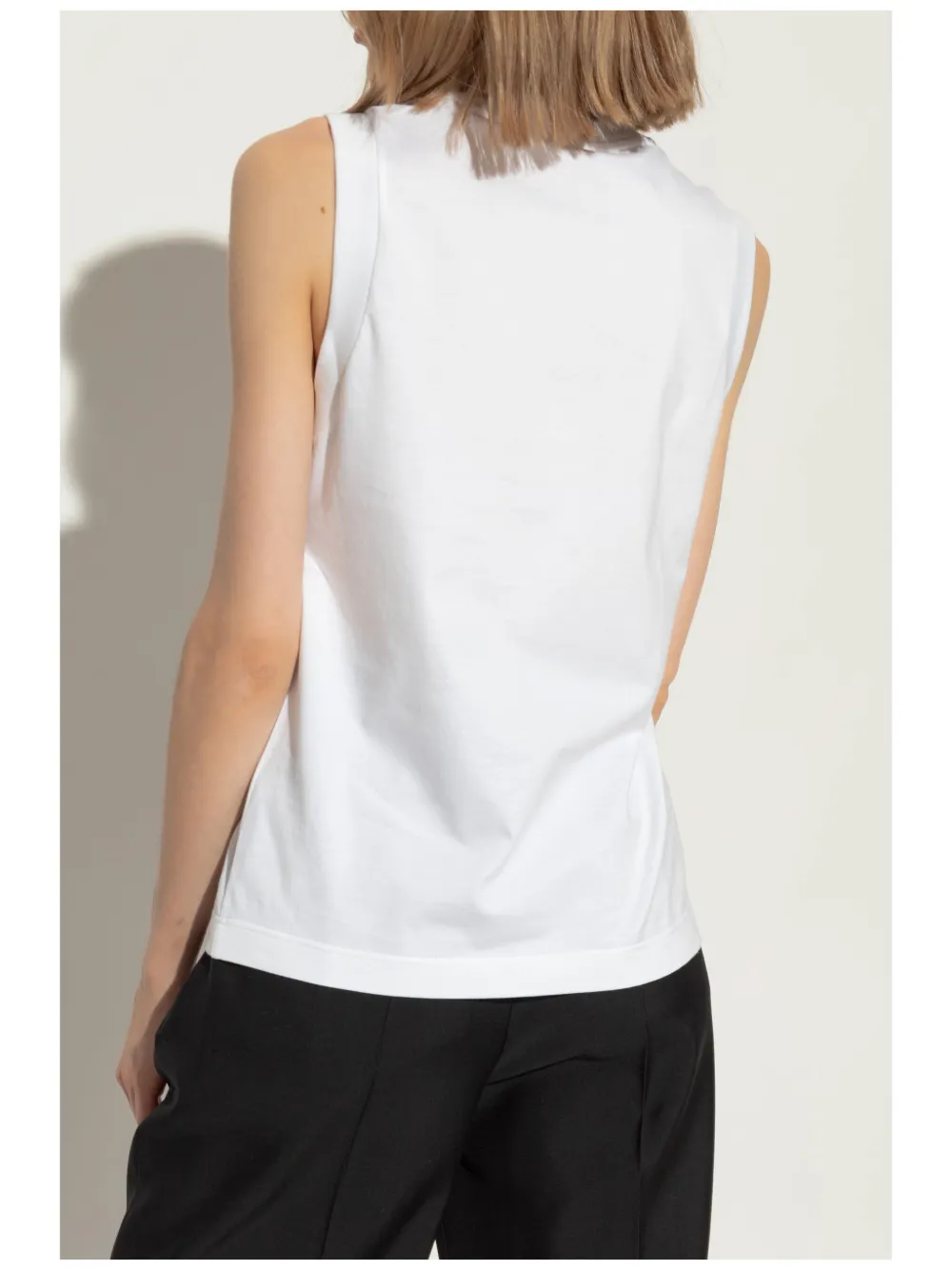 Alexander Mcqueen Embroidered Cotton Jersey Top In White