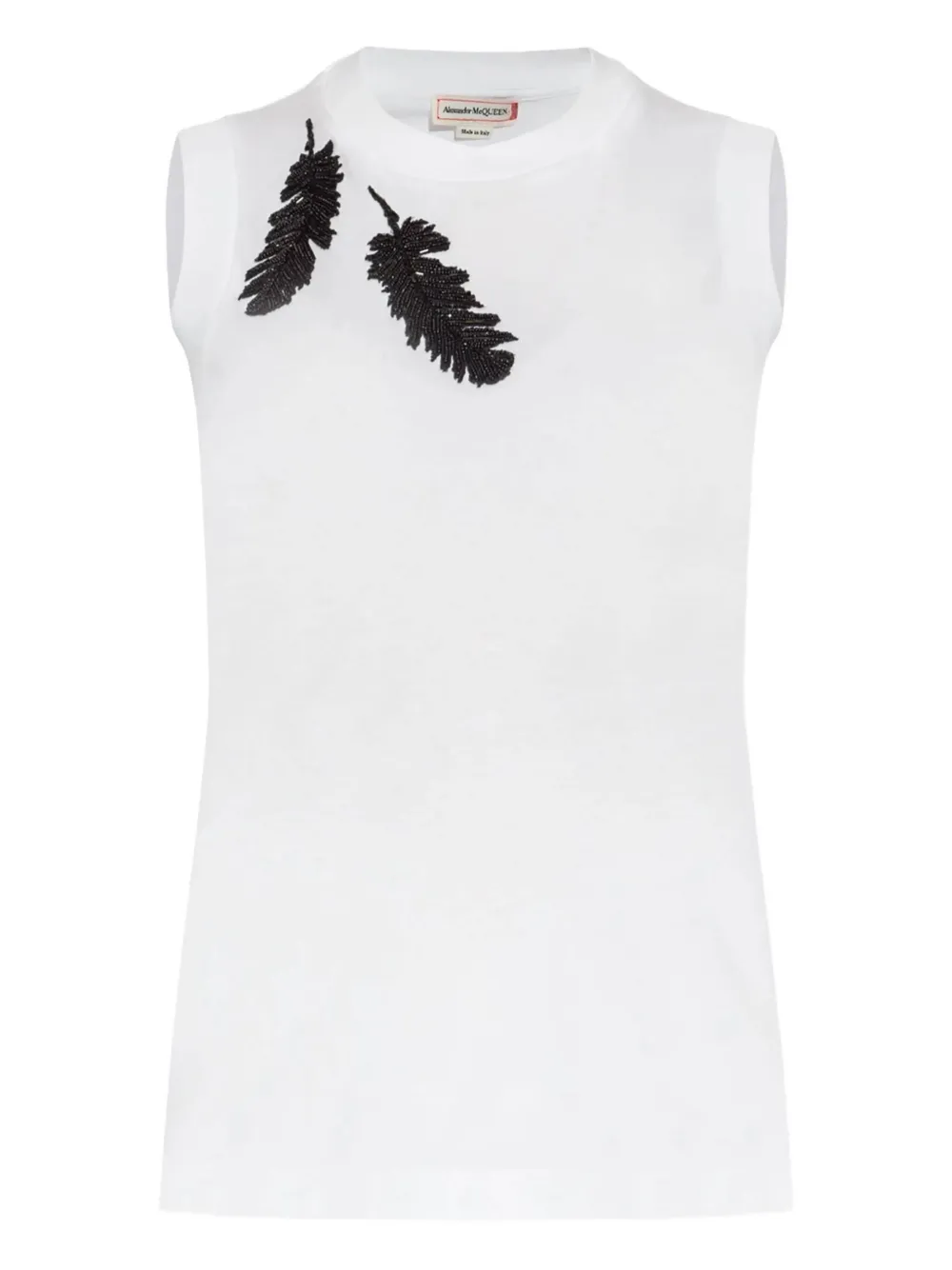 Alexander McQueen Tanktop met geborduurde kralen Wit