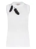 Alexander McQueen bead-embroidered tank top - White